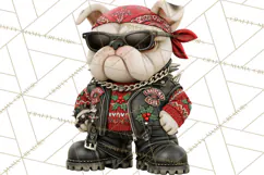 Christmas Biker Clipart PNG, Santa Motorcycle Gang Product Image 4