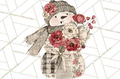 Snowman Clipart, Cute Winter Snowman PNG, Cozy Snowmen Product Image 4