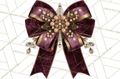 Plum Antique Gold Christmas Clipart PNG Product Image 5