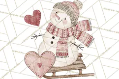 Snowman Clipart, Cute Winter Snowman PNG, Cozy Snowmen Product Image 2