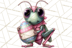 Cute Easter Bugs Clipart PNG, Kids Easter PNG Files Product Image 5