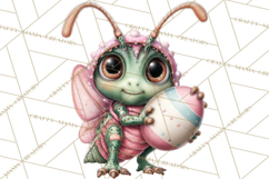 Cute Easter Bugs Clipart PNG, Kids Easter PNG Files Product Image 2