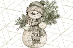 Snowman Clipart, Cute Winter Snowman PNG, Cozy Snowmen Product Image 3