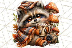 Cute Fall Critter Clipart Woodland Autumn PNG Product Image 2