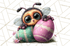 Cute Easter Bugs Clipart PNG, Kids Easter PNG Files Product Image 3