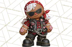 Christmas Biker Clipart PNG, Santa Motorcycle Gang Product Image 5