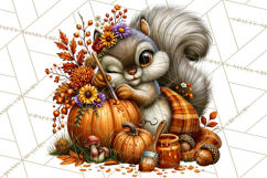 Cute Fall Critter Clipart Woodland Autumn PNG Product Image 5