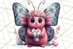 Cute Easter Bugs Clipart PNG, Kids Easter PNG Files Product Image 5