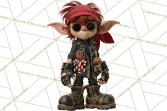 Christmas Biker Clipart PNG, Santa Motorcycle Gang Product Image 2
