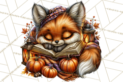 Cute Fall Critter Clipart Woodland Autumn PNG Product Image 5