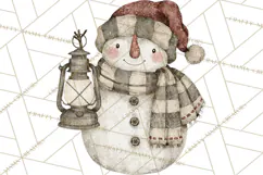 Snowman Clipart, Cute Winter Snowman PNG, Cozy Snowmen Product Image 3