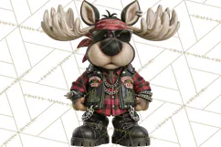 Christmas Biker Clipart PNG, Santa Motorcycle Gang Product Image 3