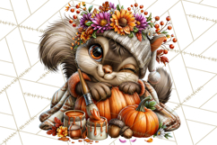 Cute Fall Critter Clipart Woodland Autumn PNG Product Image 2