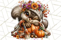 Cute Fall Critter Clipart Woodland Autumn PNG Product Image 2