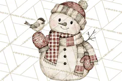 Snowman Clipart, Cute Winter Snowman PNG, Cozy Snowmen Product Image 4