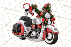 Christmas Biker Clipart PNG, Santa Motorcycle Gang Product Image 4