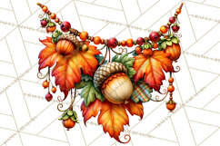 Cute Fall Critter Clipart Woodland Autumn PNG Product Image 3