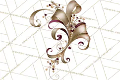 Plum Antique Gold Christmas Clipart PNG Product Image 4