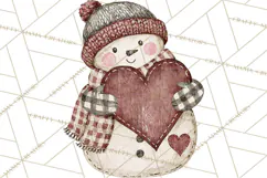 Snowman Clipart, Cute Winter Snowman PNG, Cozy Snowmen Product Image 5