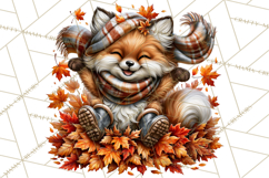 Cute Fall Critter Clipart Woodland Autumn PNG Product Image 5