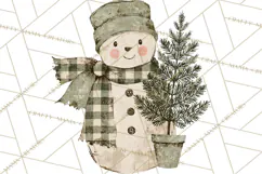 Snowman Clipart, Cute Winter Snowman PNG, Cozy Snowmen Product Image 2