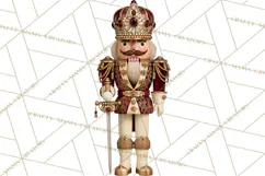 Burgundy Antique Gold Nutcracker Clipart PNG, Christmas Product Image 2