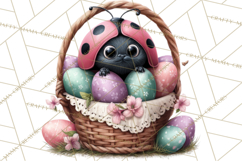 Cute Easter Bugs Clipart PNG, Kids Easter PNG Files Product Image 5