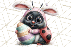 Cute Easter Bugs Clipart PNG, Kids Easter PNG Files Product Image 2
