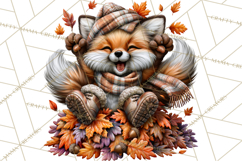 Cute Fall Critter Clipart Woodland Autumn PNG Product Image 2