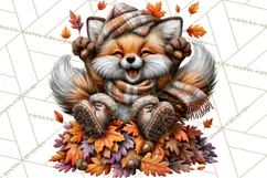 Cute Fall Critter Clipart Woodland Autumn PNG Product Image 2