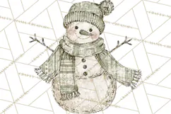 Snowman Clipart, Cute Winter Snowman PNG, Cozy Snowmen Product Image 4