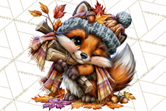 Cute Fall Critter Clipart Woodland Autumn PNG Product Image 3