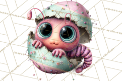 Cute Easter Bugs Clipart PNG, Kids Easter PNG Files Product Image 4