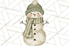 Snowman Clipart, Cute Winter Snowman PNG, Cozy Snowmen Product Image 5