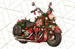 Christmas Biker Clipart PNG, Santa Motorcycle Gang Product Image 5