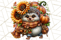 Cute Fall Critter Clipart Woodland Autumn PNG Product Image 5