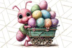 Cute Easter Bugs Clipart PNG, Kids Easter PNG Files Product Image 2