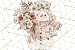 Snowman Clipart, Cute Winter Snowman PNG, Cozy Snowmen Product Image 3