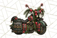 Christmas Biker Clipart PNG, Santa Motorcycle Gang Product Image 3