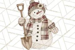 Snowman Clipart, Cute Winter Snowman PNG, Cozy Snowmen Product Image 4