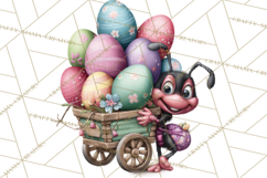 Cute Easter Bugs Clipart PNG, Kids Easter PNG Files Product Image 3