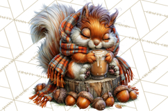 Cute Fall Critter Clipart Woodland Autumn PNG Product Image 3