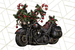 Christmas Biker Clipart PNG, Santa Motorcycle Gang Product Image 4