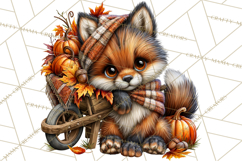 Cute Fall Critter Clipart Woodland Autumn PNG Product Image 2