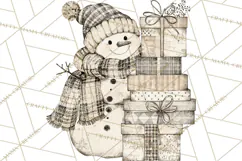 Snowman Clipart, Cute Winter Snowman PNG, Cozy Snowmen Product Image 3