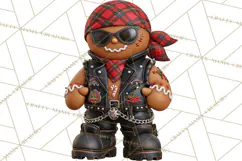 Christmas Biker Clipart PNG, Santa Motorcycle Gang Product Image 3