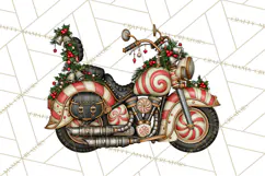 Christmas Biker Clipart PNG, Santa Motorcycle Gang Product Image 5