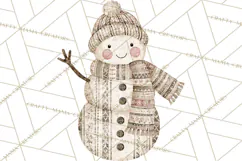Snowman Clipart, Cute Winter Snowman PNG, Cozy Snowmen Product Image 5
