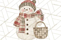 Snowman Clipart, Cute Winter Snowman PNG, Cozy Snowmen Product Image 2