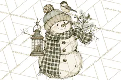 Snowman Clipart, Cute Winter Snowman PNG, Cozy Snowmen Product Image 3